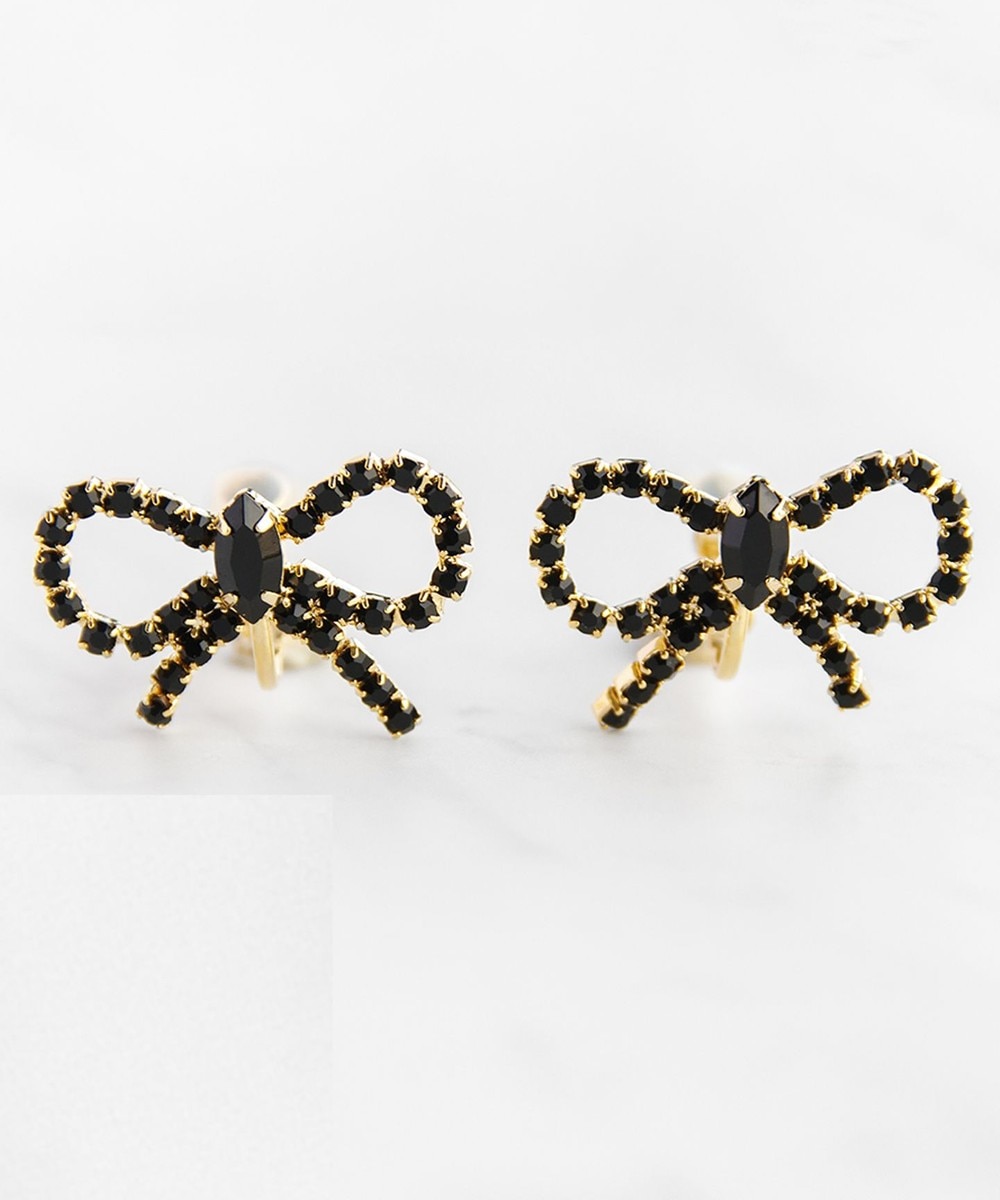 【オンワード】 TOCCA>アクセサリー GLITTER RIBBON EARRINGS イヤリング ゴールド×ブラック F レディース