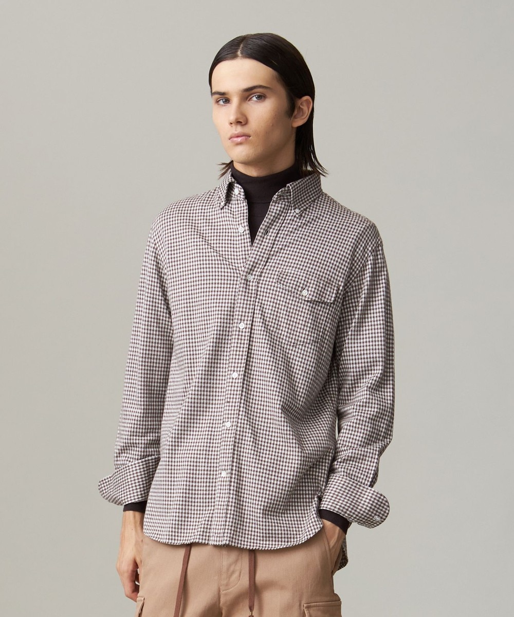 【オンワード】 J.PRESS MEN>トップス ギンガムチェック コットンネルジャージシャツ ブラウン XL メンズ 【オンワード】 J.PRESS MEN>トップス ギンガムチェック コットンネルジャージシャツ ブラウン XL メンズ