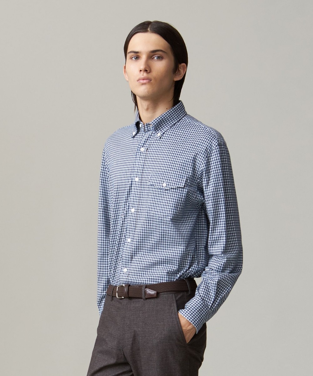 【オンワード】 J.PRESS MEN>トップス ギンガムチェック コットンネルジャージシャツ ネイビー L メンズ 【オンワード】 J.PRESS MEN>トップス ギンガムチェック コットンネルジャージシャツ ネイビー L メンズ