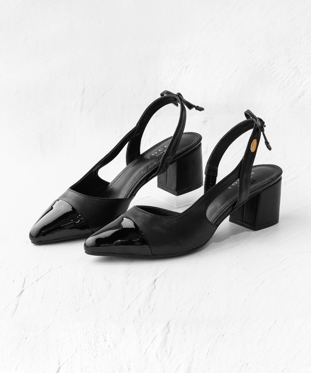 【オンワード】 TOCCA>シューズ COLOR BLOCK SLINGBACK SANDALS サンダル ブラック 35 レディース 【送料無料】