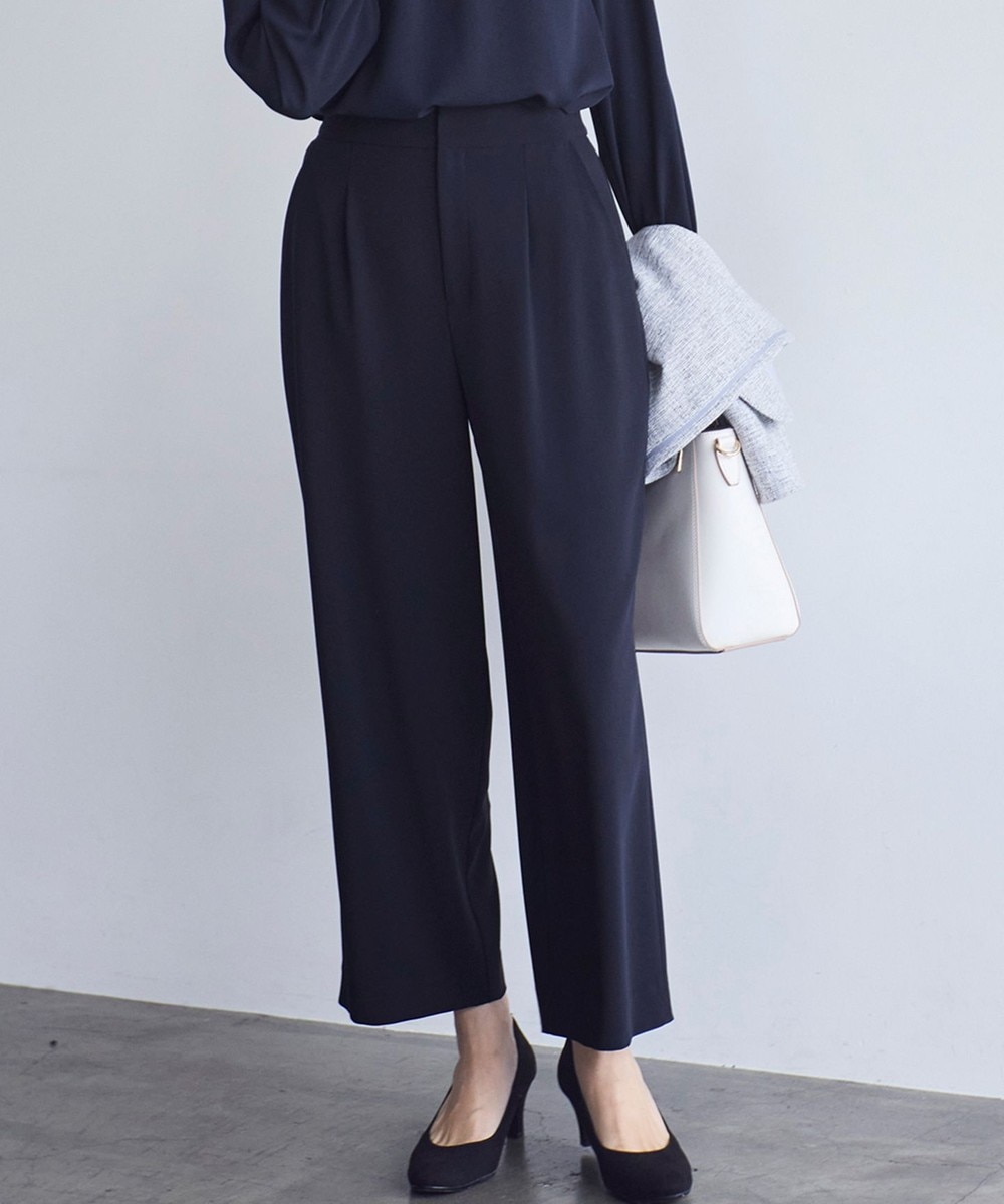 【オンワード】 ANY SIS>パンツ 【セットアップ対応】セレモニーダブルクロス ワイドパンツ ネイビー 2 レディース 【オンワード】 ANY SIS>パンツ 【セットアップ対応】セレモニーダブルクロス ワイドパンツ ネイビー 2 レディース