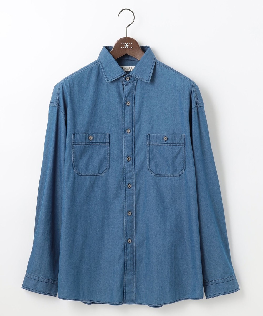 【オンワード】 JOSEPH ABBOUD>トップス 【SPACE／UNISEX】Fine Count INDIGO シャツ サックスブルー L メンズ 【送料無料】