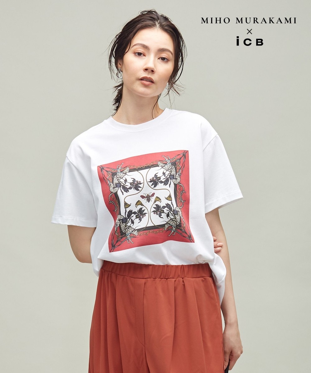 【オンワード】 ICB>トップス 【MIHO MURAKAMIさんコラボ】コラボプリント Tシャツ アイリス XS レディース 【送料無料】