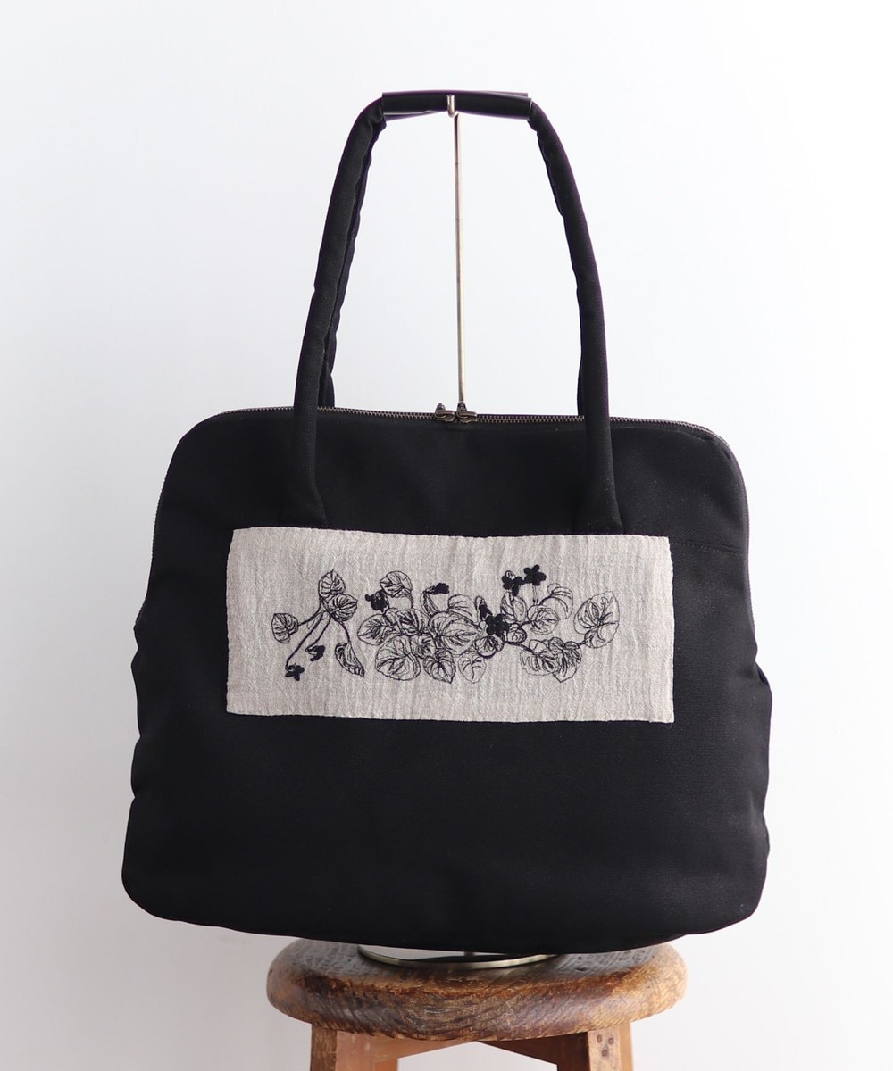 【オンワード】 AND WOOL>バッグ スミレの押し花刺繍バッグ big size ブラック F レディース 【送料無料】