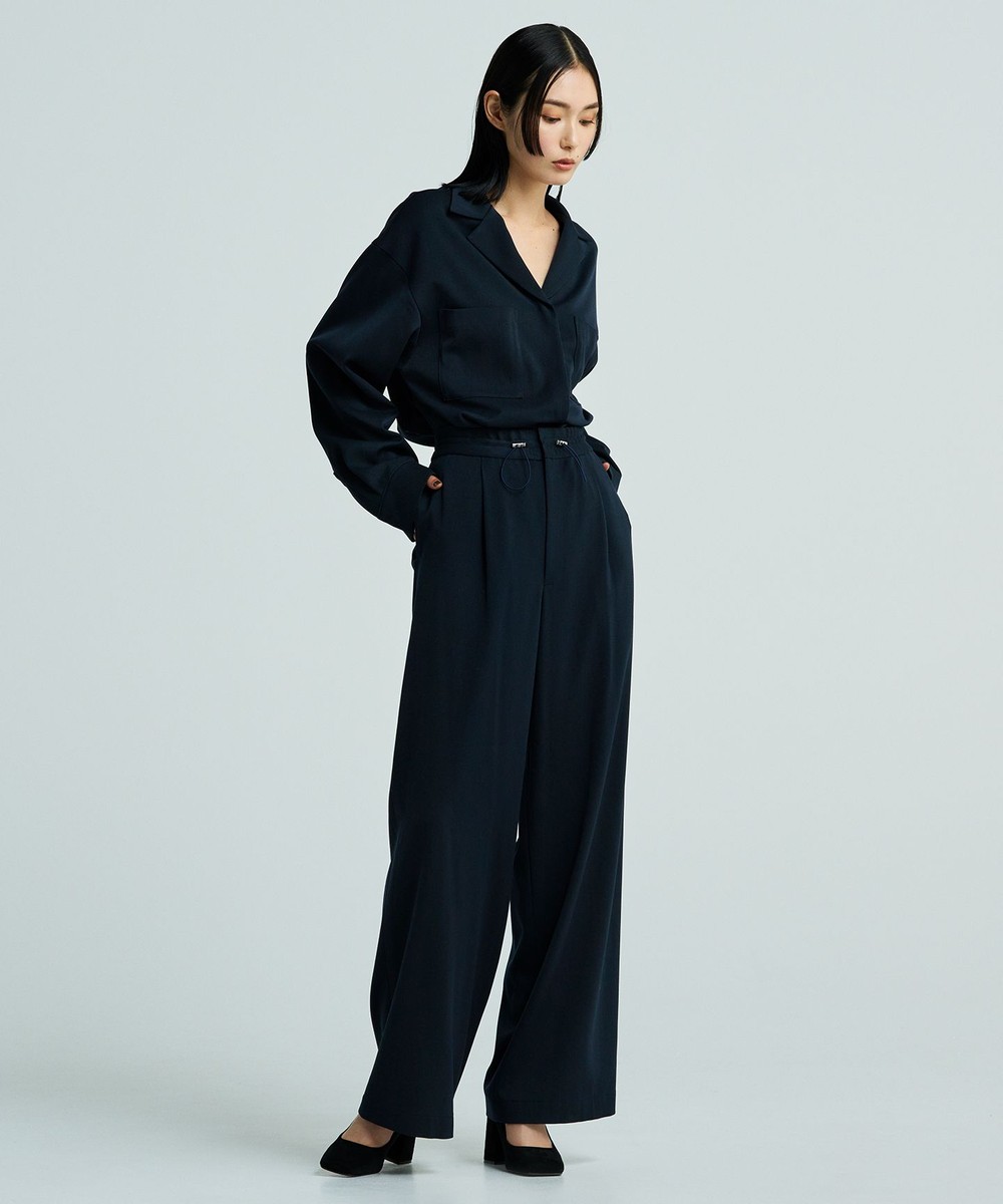 【オンワード】 uncrave>パンツ 【洗える】ギャバジン ドロストパンツ(uncrave WHITE) ネイビー 1 レディース 【オンワード】 uncrave>パンツ 【洗える】ギャバジン ドロストパンツ(uncrave WHITE) ネイビー 1 レディース