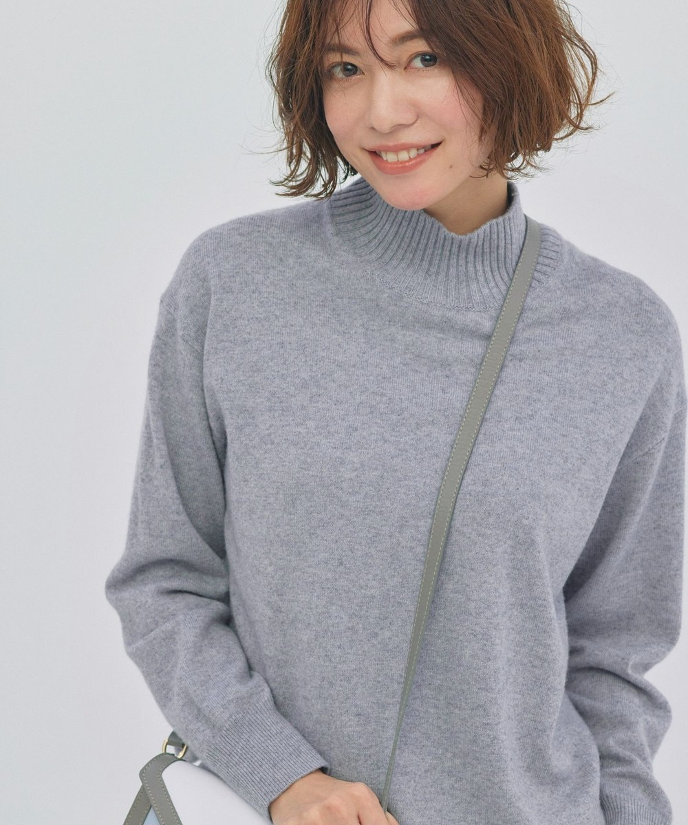 【オンワード】 J.PRESS LADIES>トップス 【洗える】CASHMERE BLEND ハイネック ニット ダルブルー L レディース 【送料無料】