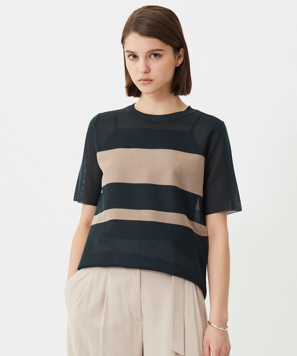 【オンワード】 ICB L(大きいサイズ)>トップス 【洗える】 シアースムースボーダー ニット ネイビー×チノベージュ L レディース 【オンワード】 ICB L(大きいサイズ)>トップス 【洗える】 シアースムースボーダー ニット ネイビー×チノベージュ L レディース