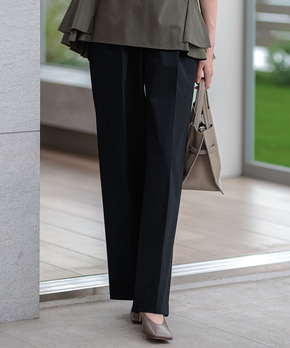 【オンワード】 23区>パンツ 【CLASSY.11月号掲載/洗える】ドライ2WAYストレッチ ワイドパンツ ブラック 38 レディース 【オンワード】 23区>パンツ 【CLASSY.11月号掲載/洗える】ドライ2WAYストレッチ ワイドパンツ ブラック 38 レディース