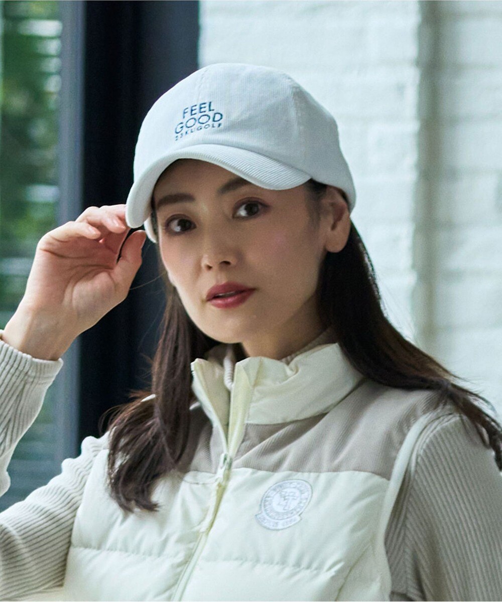 【オンワード】 23区GOLF>帽子 【UNISEX】コーデュロイキャップ ホワイト F レディース