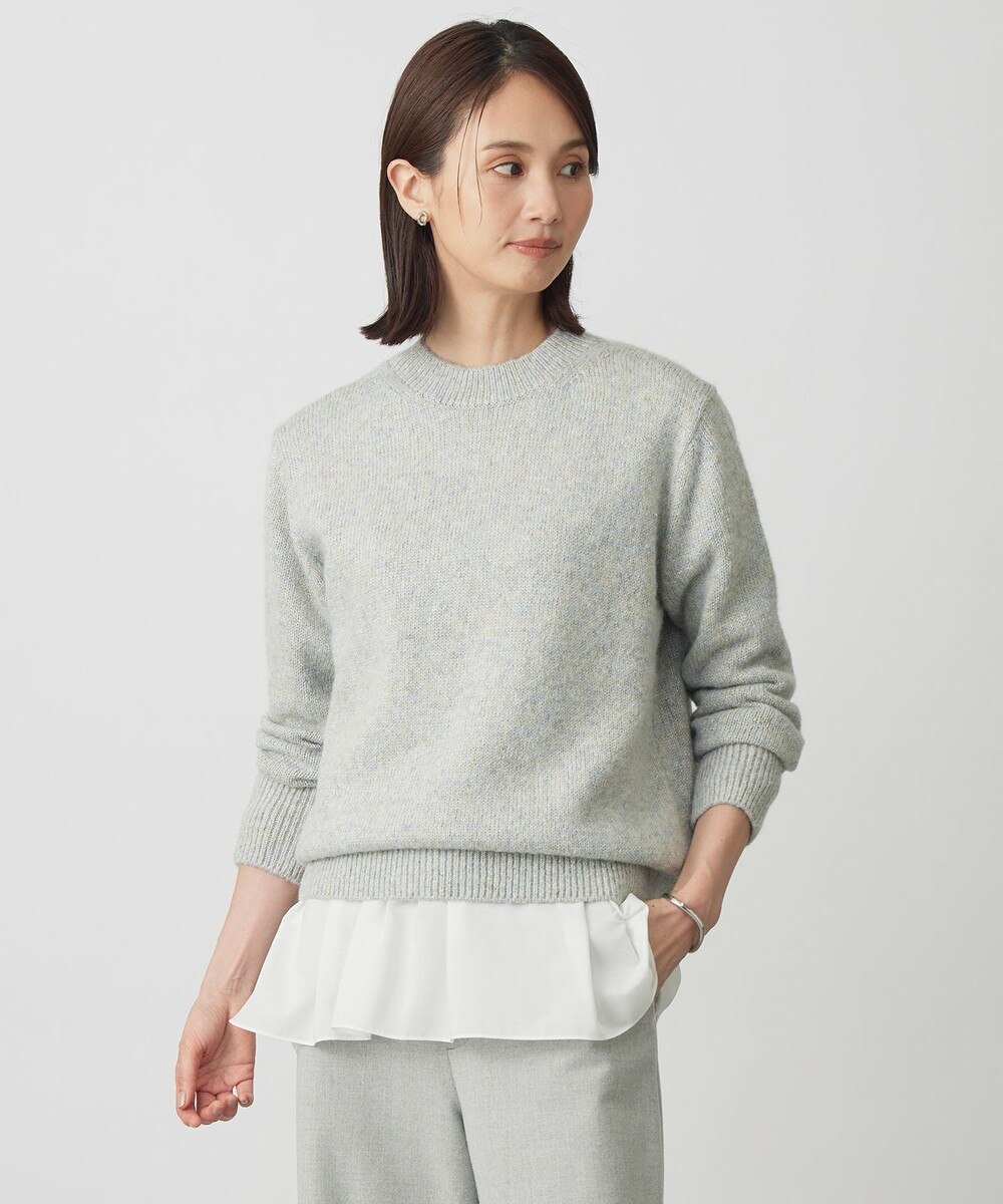 【オンワード】 J.PRESS LADIES>トップス MIX COLOR クルーネック ニット サックスミックス M レディース