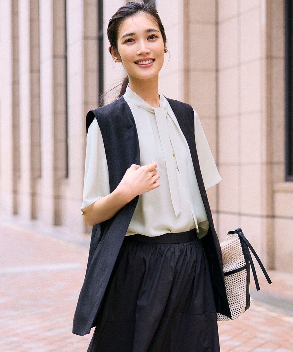 【オンワード】 23区 L(大きいサイズ)>トップス 【UVカット/接触冷感/吸水速乾】ストレッチジョーゼット ボウタイ カットソー ベージュ 48 レディース 【オンワード】 23区 L(大きいサイズ)>トップス 【UVカット/接触冷感/吸水速乾】ストレッチジョーゼット ボウタイ カットソー ベージュ 48 レディース