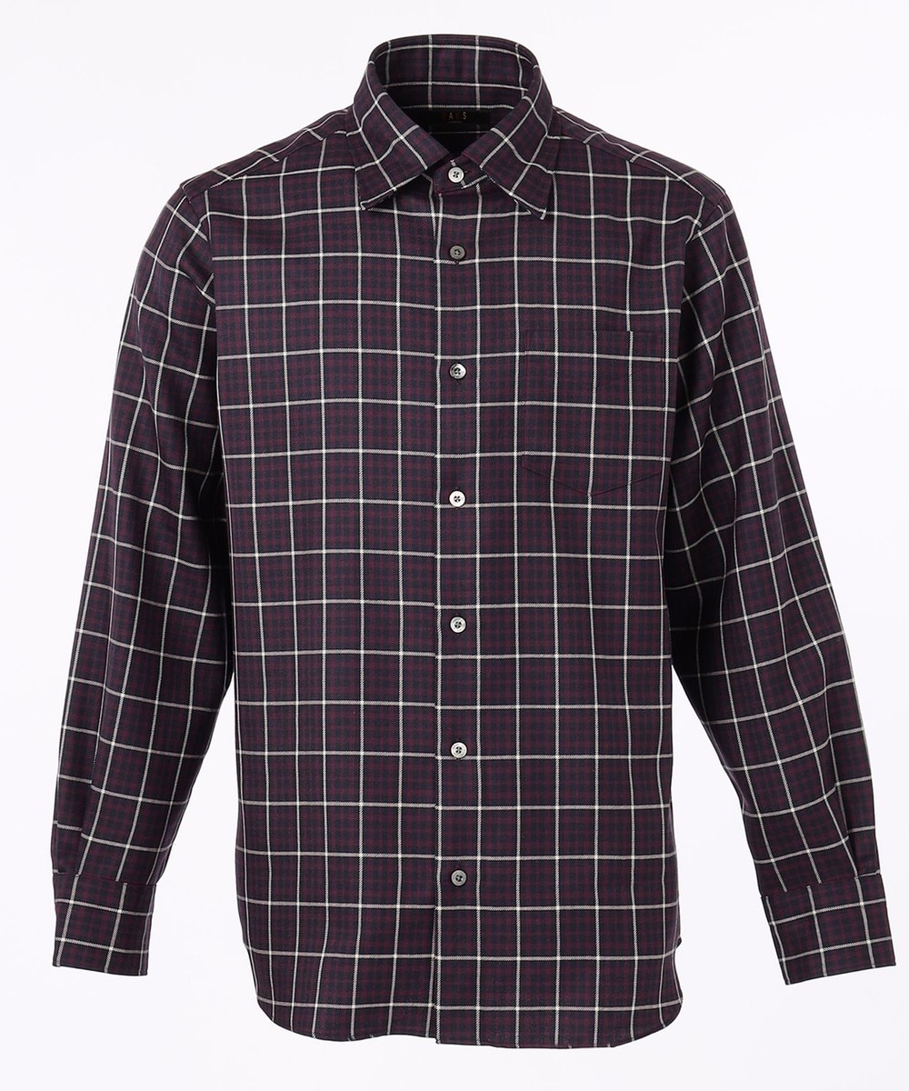 【オンワード】 DAKS>トップス ウールシーズンハウスチェック シャツ サックスブルー S メンズ 【送料無料】