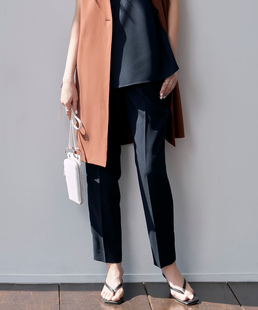 【オンワード】 ICB>パンツ 【新色追加・接触冷感・UVケア・速乾・洗える】FluidBackSatin ドロストパンツ ネイビー 00 レディース 【オンワード】 ICB>パンツ 【新色追加・接触冷感・UVケア・速乾・洗える】FluidBackSatin ドロストパンツ ネイビー 00 レディース