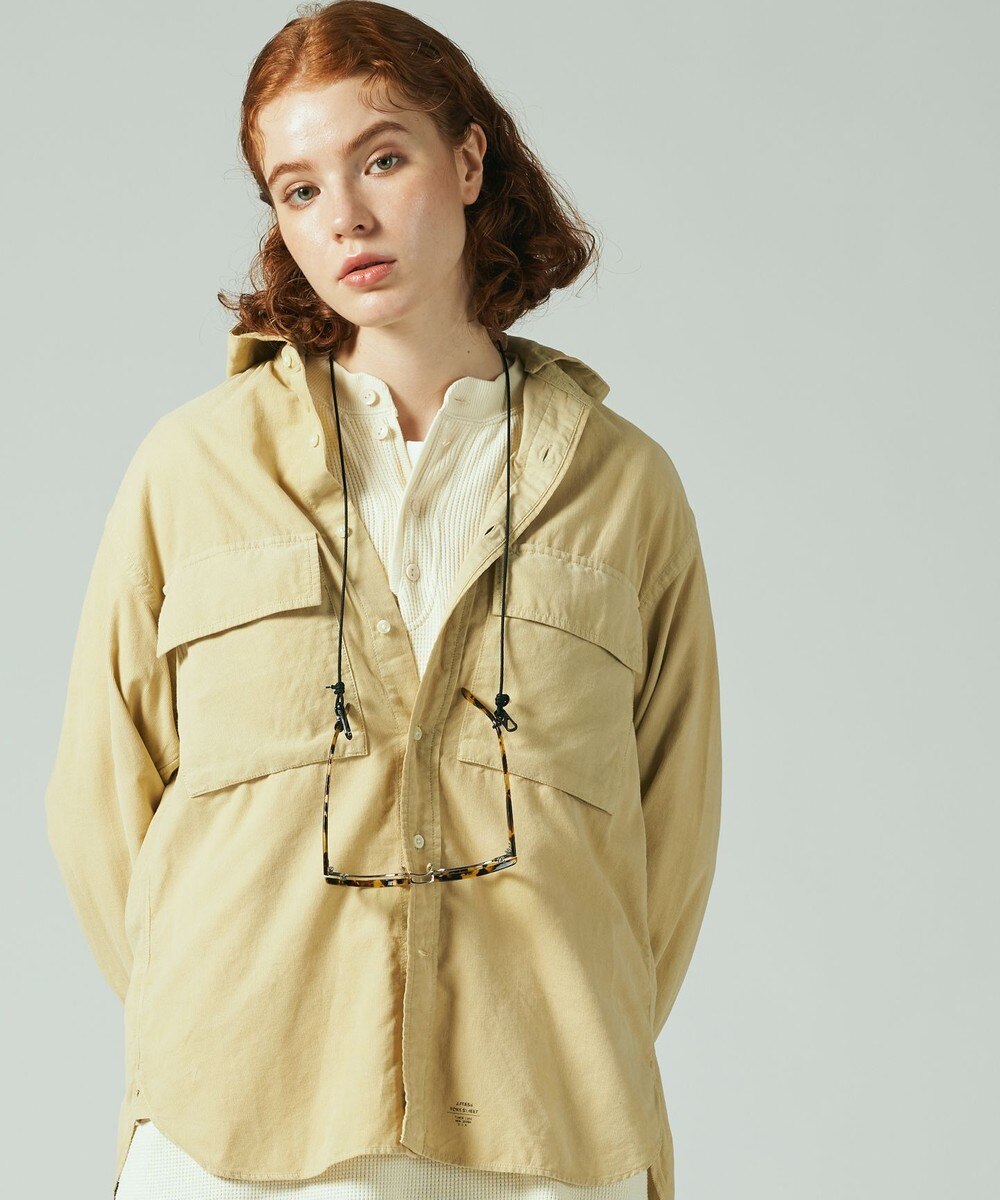 【オンワード】 J.PRESS YORK STREET>トップス 【UNISEX】コーデュロイシャツ / デタッチャブルフード ベージュ S レディース 【送料無料】