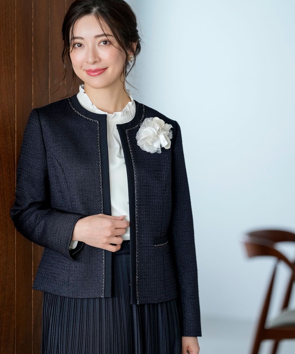 【オンワード】 ANY SIS>ジャケット/アウター リップルボーダーストレッチ ジャケット ネイビー L レディース 【オンワード】 ANY SIS>ジャケット/アウター リップルボーダーストレッチ ジャケット ネイビー L レディース