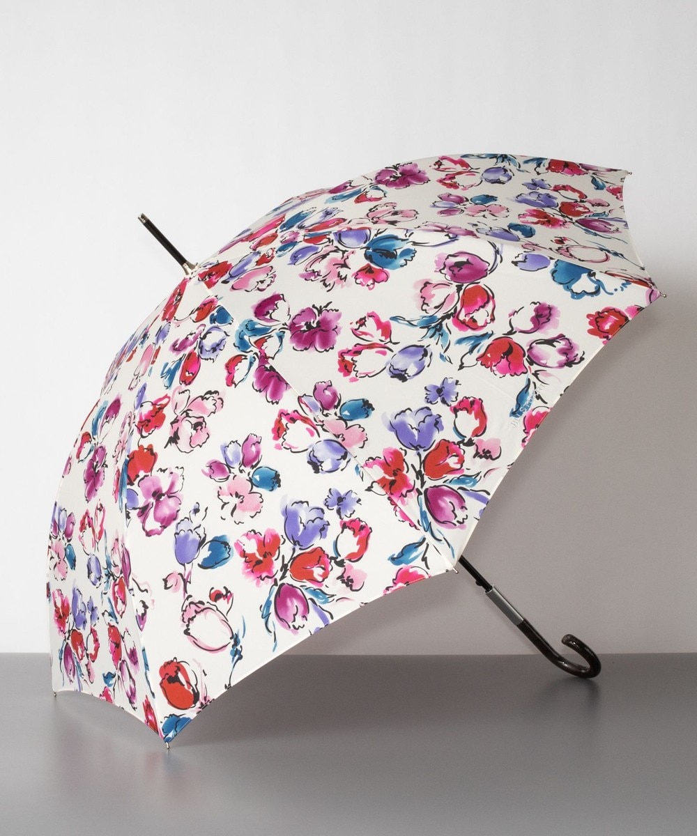 AURORA>ファッション雑貨 ジルスチュアート ブラシタッチ風プリント花柄 長傘 フューシャピンク FREE レディース