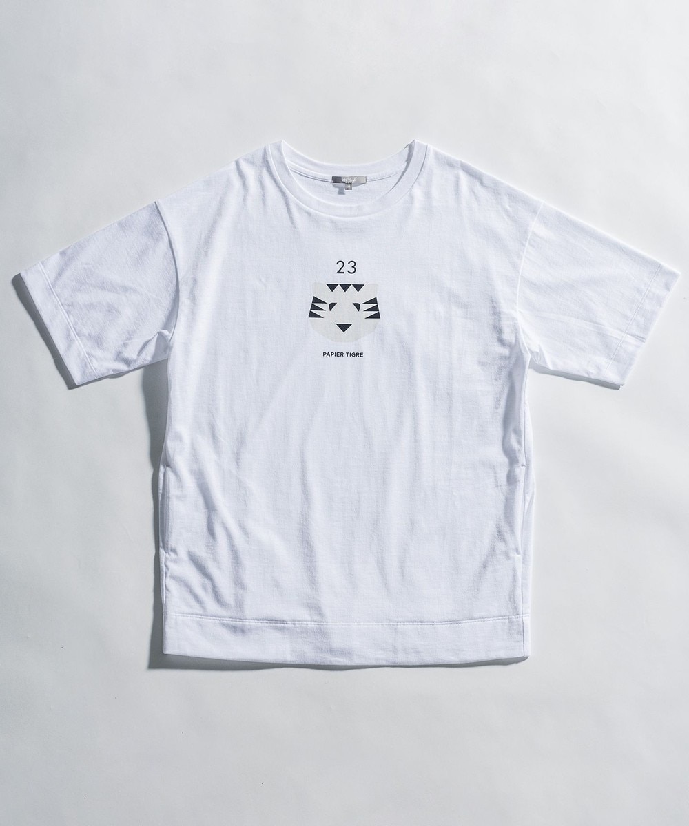 【オンワード】 23区>トップス 【23区 lab.】PAPIER TIGRE プリントアイコン Tシャツ ブルー 40 レディース 【送料無料】