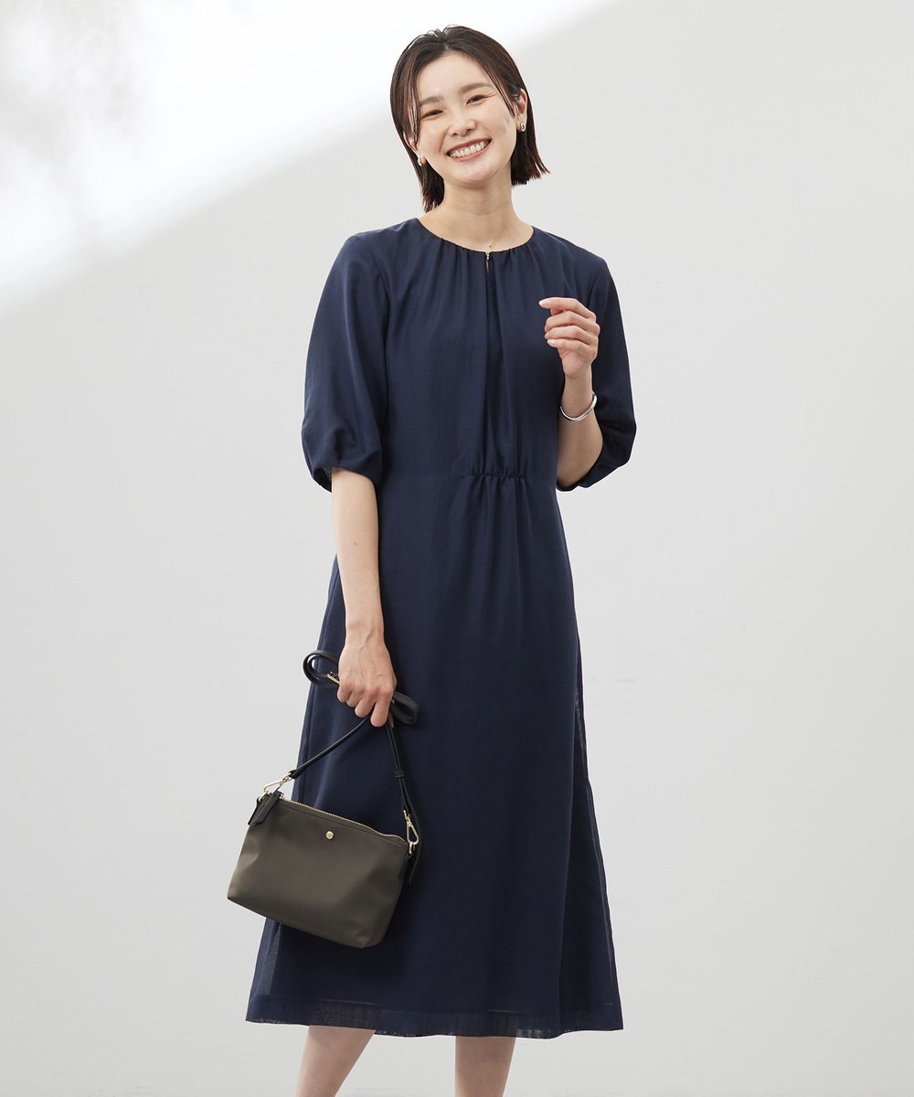 【オンワード】 J.PRESS LADIES>ワンピース 【洗える】ブライトスパンボイル ワンピース ネイビー 11 レディース 【オンワード】 J.PRESS LADIES>ワンピース 【洗える】ブライトスパンボイル ワンピース ネイビー 11 レディース