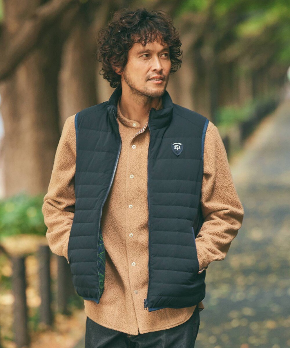 【オンワード】 23区GOLF>ジャケット/アウター 1枚で2役!【MEN】【サーモ/ストレッチ/撥水】ポリエステルタフタ リバーシブルベスト ブラック M メンズ 【送料無料】