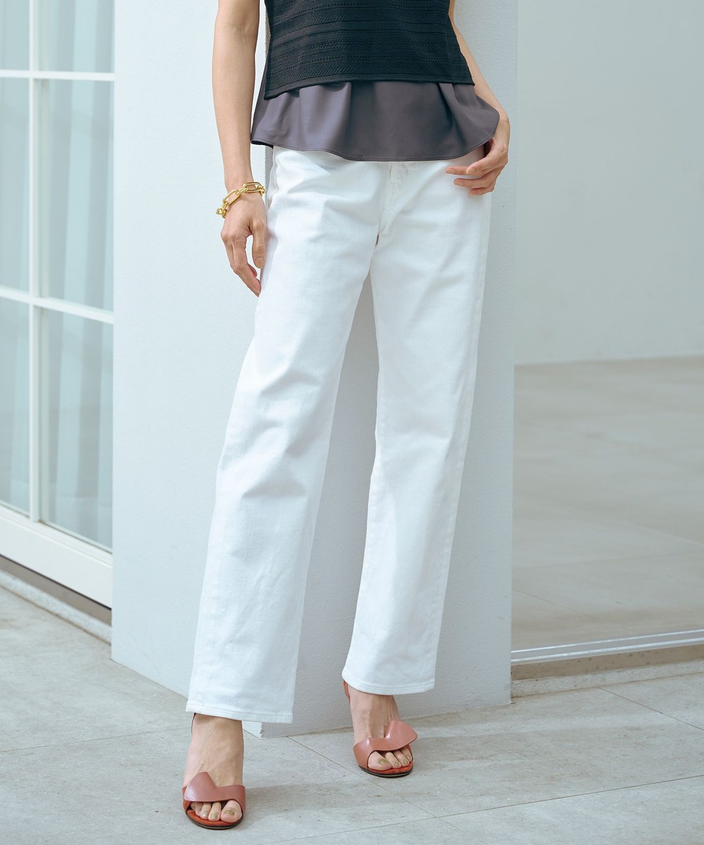 【オンワード】 J.PRESS LADIES>パンツ 【洗える】BASIC STRETCH DENIM ボーイフィット パンツ ホワイト 13 レディース 【オンワード】 J.PRESS LADIES>パンツ 【洗える】BASIC STRETCH DENIM ボーイフィット パンツ ホワイト 13 レディース