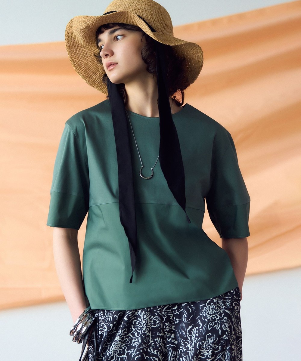 【オンワード】 23区>トップス 【洗える】シルエットスムースコンビ バックフレア カットソー モスグリーン 40 レディース 【オンワード】 23区>トップス 【洗える】シルエットスムースコンビ バックフレア カットソー モスグリーン 40 レディース