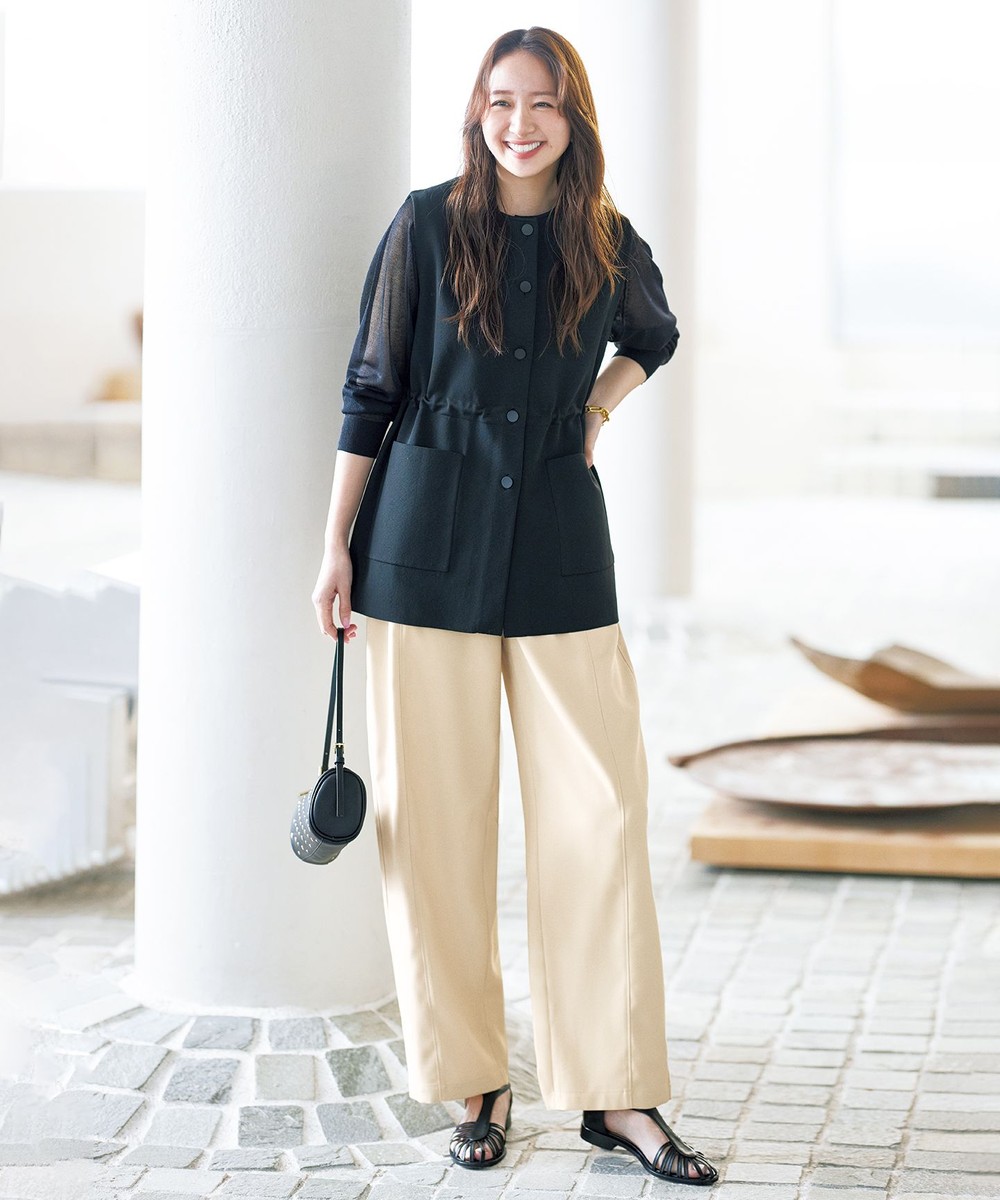 【オンワード】 UNFILO>パンツ 【洗える/UVケア】カーブワイドパンツ ベージュ XS レディース 【オンワード】 UNFILO>パンツ 【洗える/UVケア】カーブワイドパンツ ベージュ XS レディース