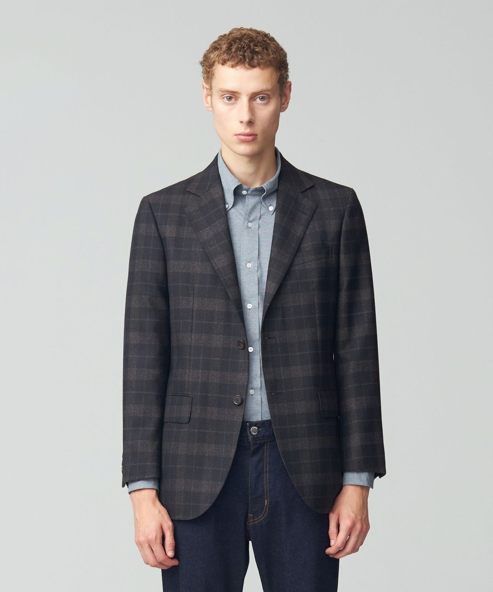 【オンワード】 J.PRESS MEN>ジャケット/アウター 【ソフトタッチツイスト】モダンアイビーチェック ジャケット ダークブラウン XL メンズ 【オンワード】 J.PRESS MEN>ジャケット/アウター 【ソフトタッチツイスト】モダンアイビーチェック ジャケット ダークブラウン XL メンズ