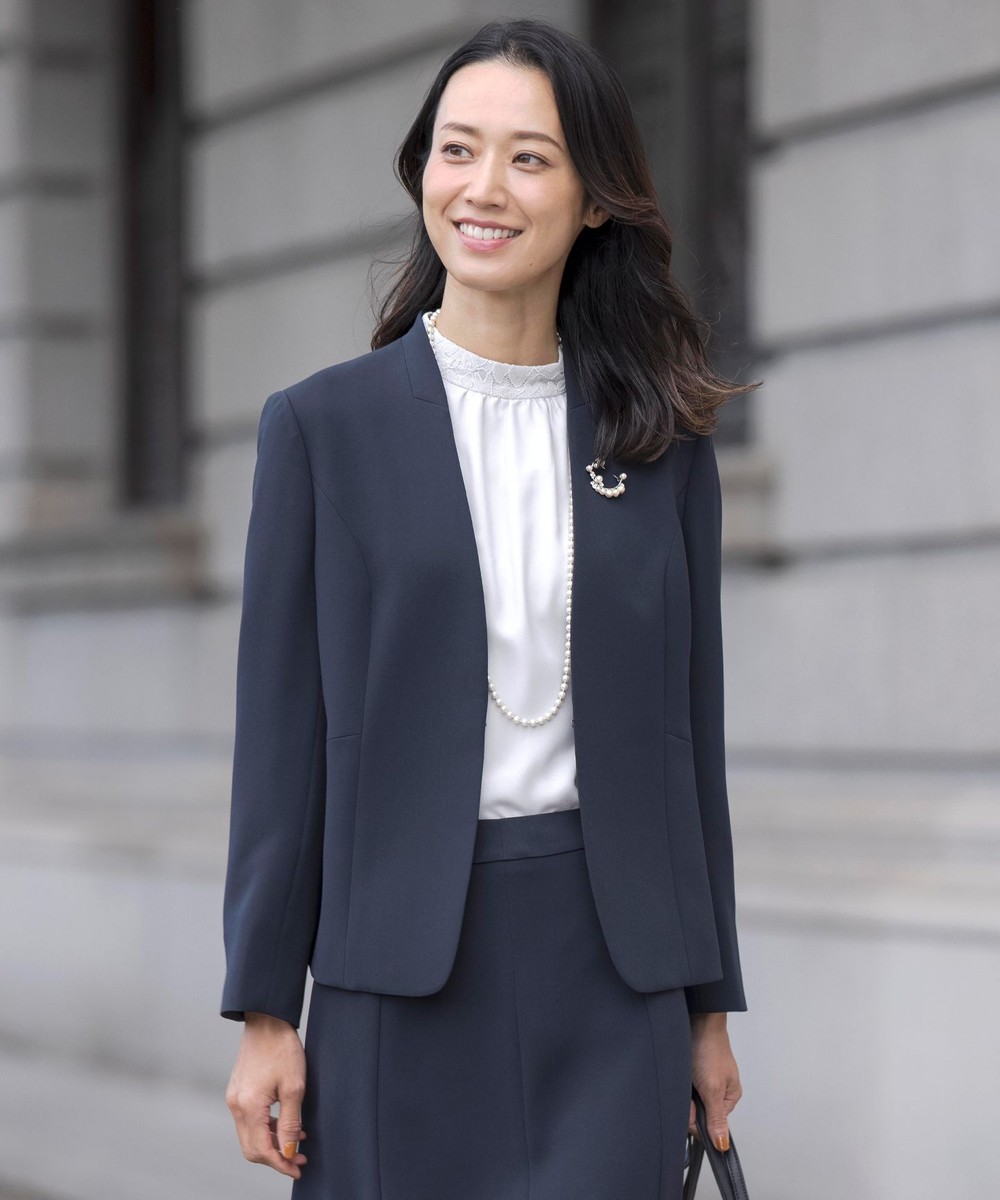 【オンワード】 J.PRESS LADIES>ジャケット/アウター 【WEB限定カラーあり・洗える】セラテリーダブルクロス ノーカラー ジャケット ネイビー 11 レディース 【オンワード】 J.PRESS LADIES>ジャケット/アウター 【WEB限定カラーあり・洗える】セラテリーダブルクロス ノーカラー ジャケット ネイビー 11 レディース