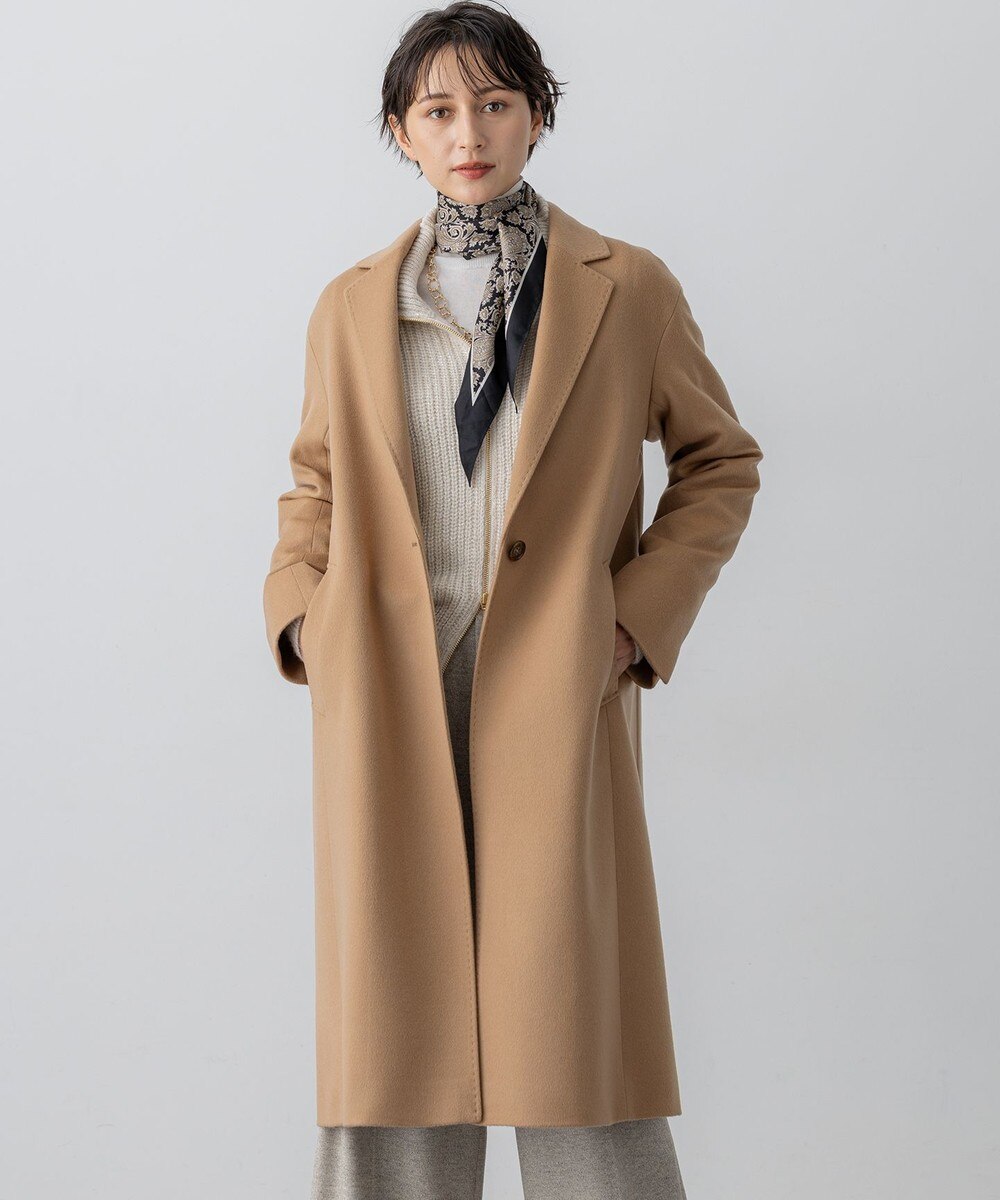 【オンワード】 23区 L（大きいサイズ）>ジャケット/アウター ウールカシミヤビーバー チェスター コート キャメル 46 レディース