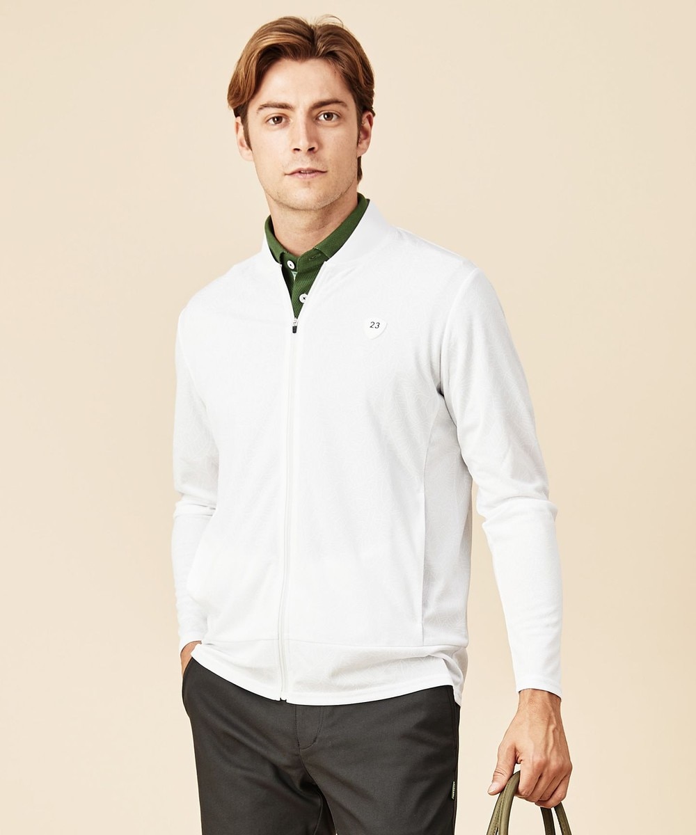 【オンワード】 23区GOLF>トップス 男映え羽織【MEN】リーフリンクス 地柄トレーナー ネイビー LL メンズ 【送料無料】