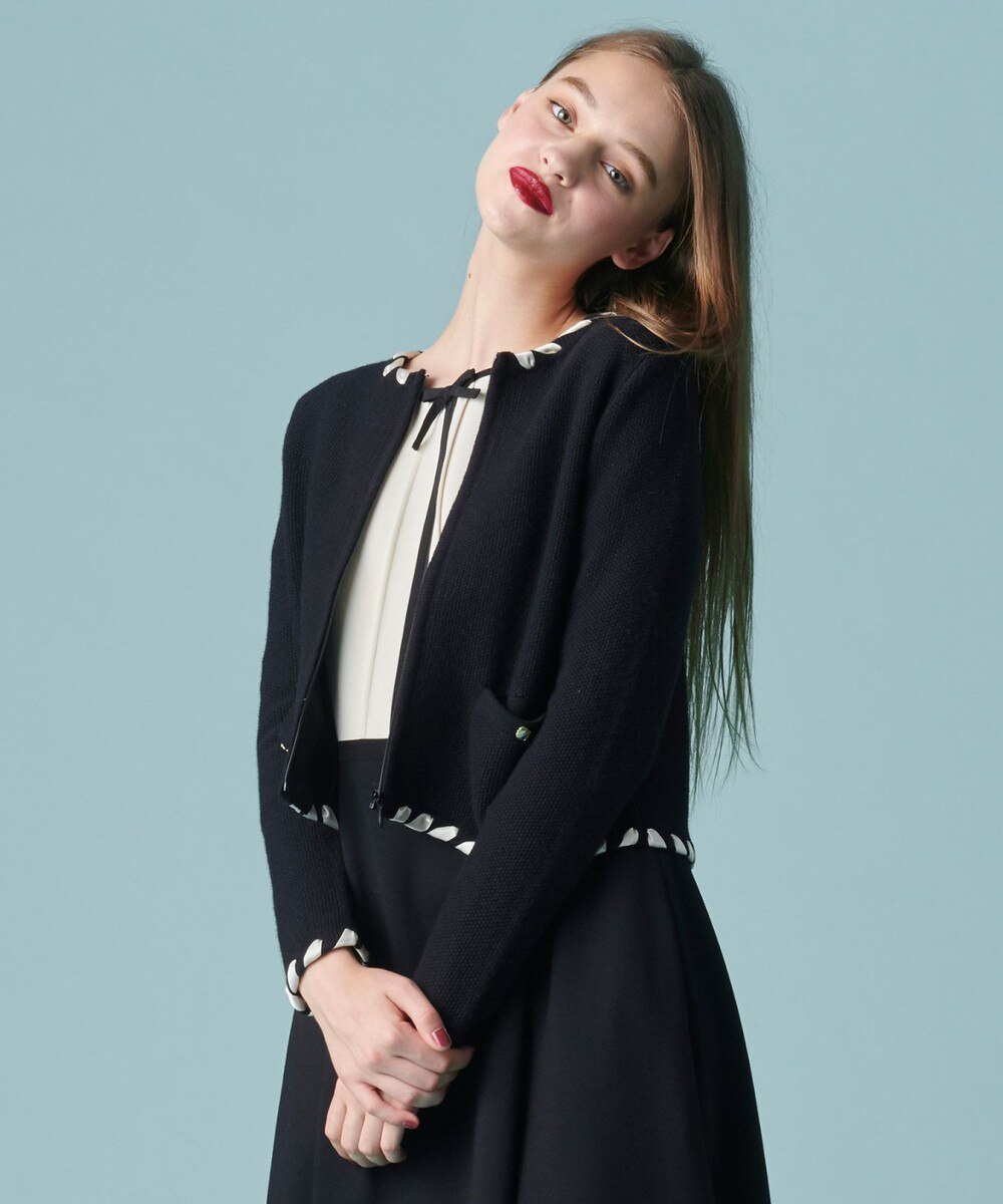 【オンワード】 TOCCA>トップス 【洗える!】TWEEDY RIBBON KNIT JACKET ニットジャケット ピンク M レディース 【送料無料】