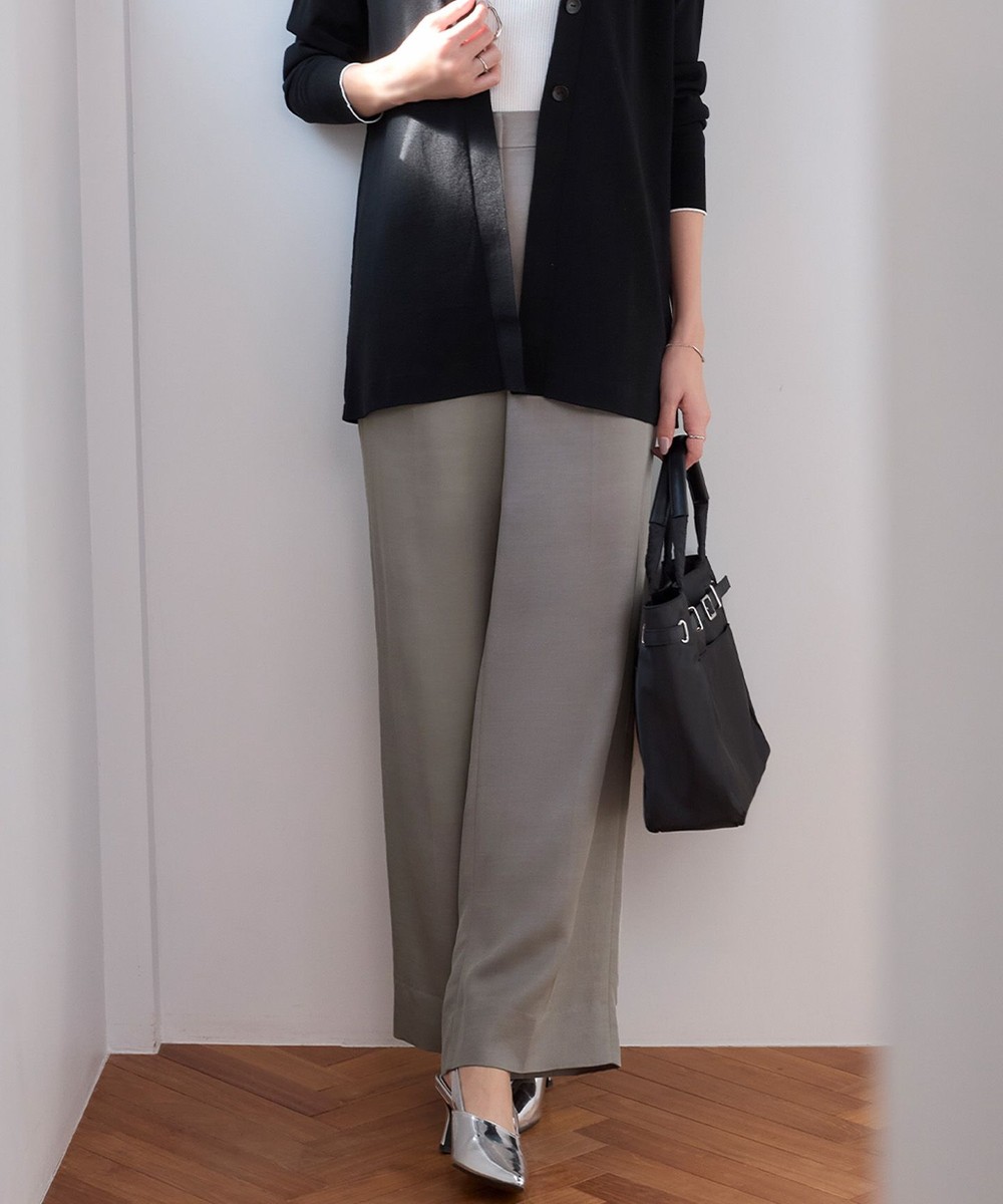 【オンワード】 ICB L(大きいサイズ)>パンツ Vi/Ly/Liツイル ワイドストレートパンツ カーキ 44 レディース 【オンワード】 ICB L(大きいサイズ)>パンツ Vi/Ly/Liツイル ワイドストレートパンツ カーキ 44 レディース