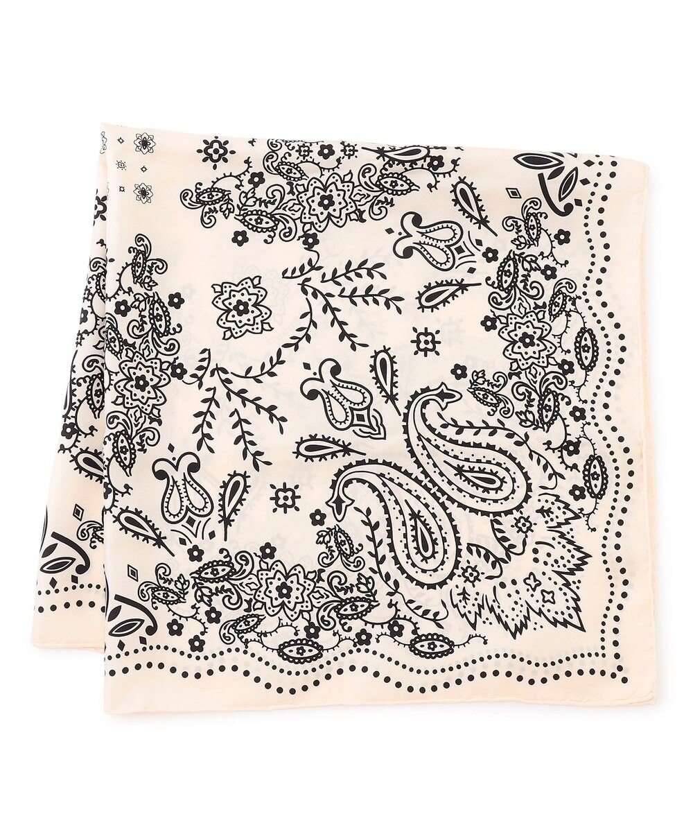 【オンワード】 23区>ファッション雑貨 manipuri ペイズリーモチーフ バンダナ シルク スカーフ ホワイト F レディース