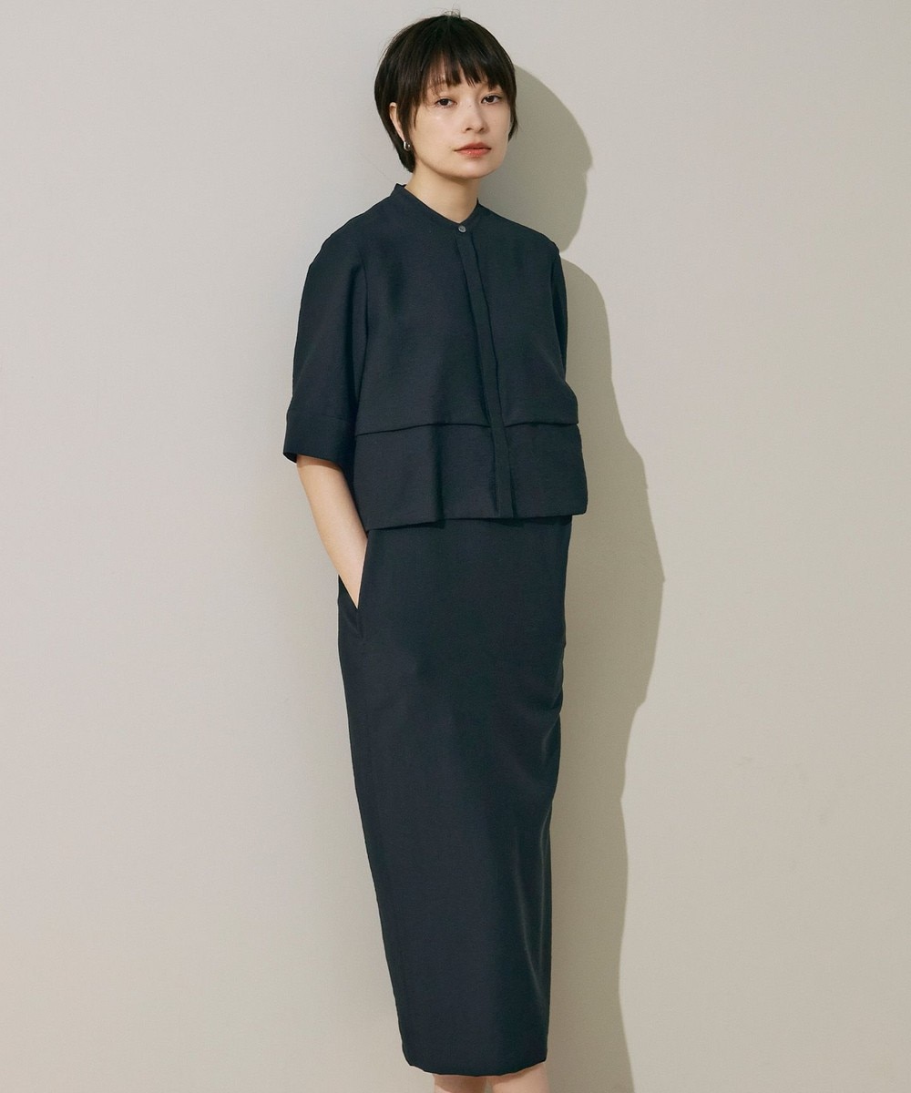 【オンワード】 ICB>ワンピース 【接触冷感・洗える】 ワッシャーツイル ワンピース ブラック 0 レディース 【オンワード】 ICB>ワンピース 【接触冷感・洗える】 ワッシャーツイル ワンピース ブラック 0 レディース