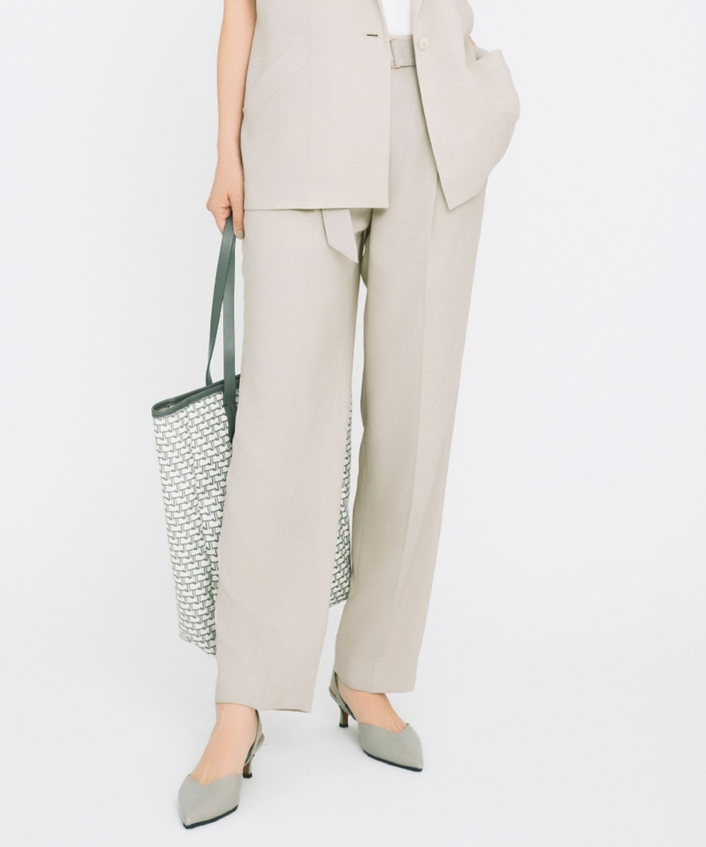 【オンワード】 自由区>パンツ 【カタログ掲載・セットアップ対応・接触冷感・UVカット・洗える】ライトリネンライクテーパード パンツ サンドベージュ 38 レディース 【オンワード】 自由区>パンツ 【カタログ掲載・セットアップ対応・接触冷感・UVカット・洗える】ライトリネンライクテーパード パンツ サンドベージュ 38 レディース