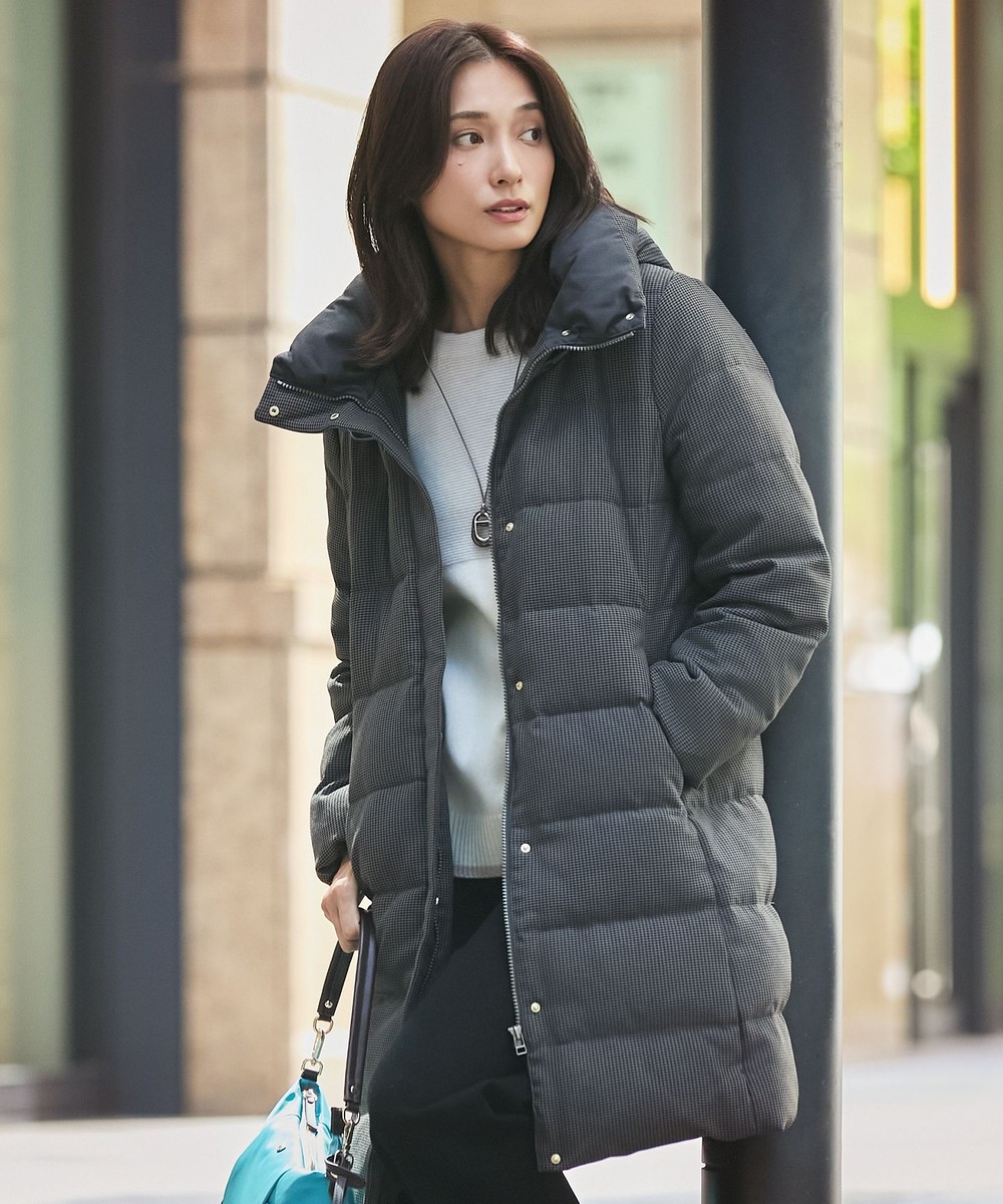 【オンワード】 J.PRESS LADIES>ジャケット/アウター 【洗える】ポリエステルハウンドトゥース ロング ダウンコート グレー 9 レディース 【オンワード】 J.PRESS LADIES>ジャケット/アウター 【洗える】ポリエステルハウンドトゥース ロング ダウンコート グレー 9 レディース