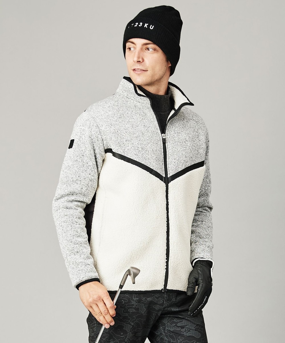 【オンワード】 23区GOLF>ジャケット/アウター 【MEN】【防寒】セーターフリースボアボンディング ブルゾン アイボリー M メンズ 【送料無料】