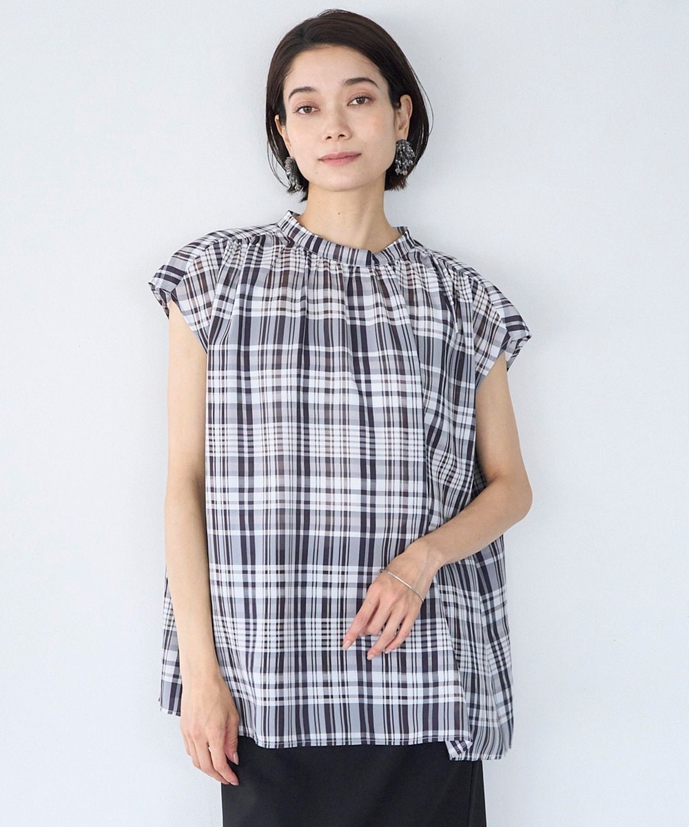 【オンワード】 UNFILO L(大きいサイズ)>トップス 【洗える】シアー2WAYブラウス マドラスチェック XL レディース 【オンワード】 UNFILO L(大きいサイズ)>トップス 【洗える】シアー2WAYブラウス マドラスチェック XL レディース