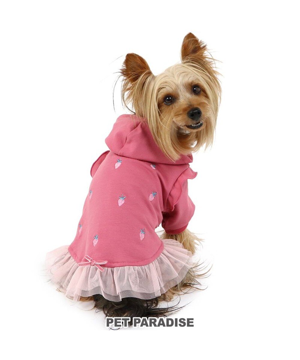 PET PARADISE>ペットグッズ ペットパラダイス パーカー 苺柄 《ピンク》 小型犬 ピンク ３Ｓ
