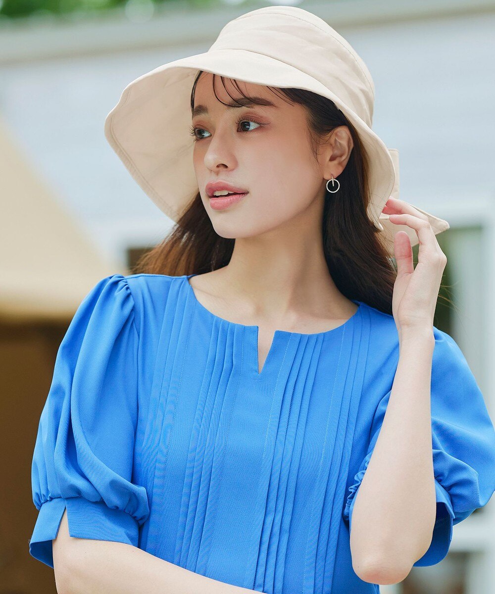 後ろリボンつば広ハット