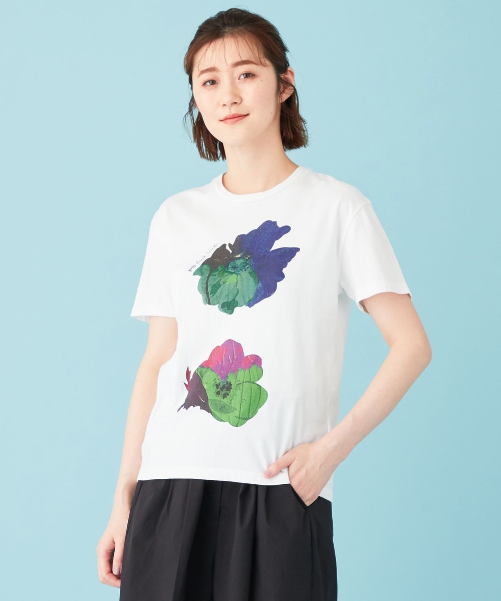 【オンワード】 Paul Smith>トップス 【WEB限定カラーあり・洗える】プリントTシャツ ネイビー XL レディース 【送料無料】