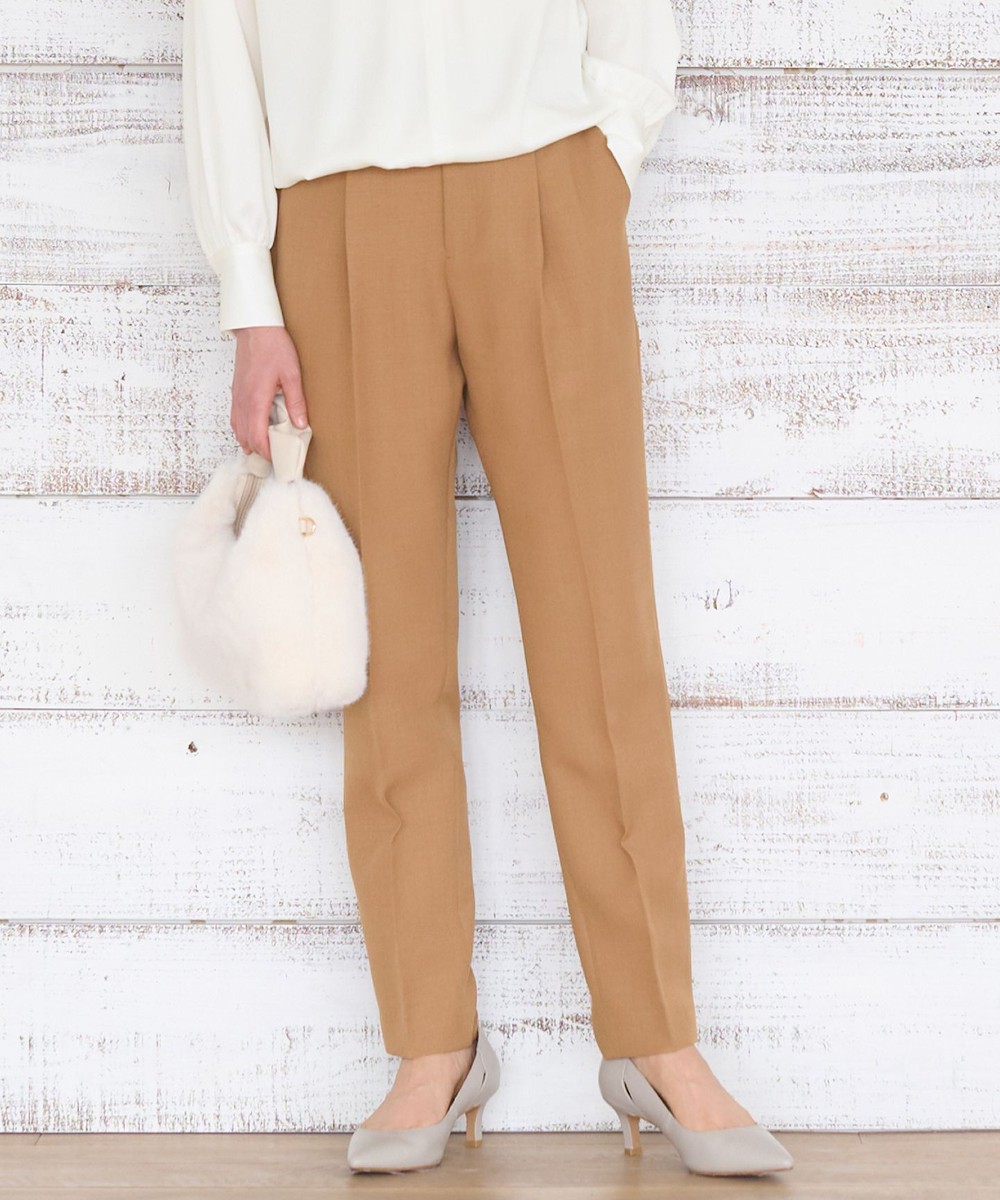 【オンワード】 自由区>パンツ 【セットアップ対応・洗える】ハニカムクロステーパード パンツ ブラウン 42 レディース 【オンワード】 自由区>パンツ 【セットアップ対応・洗える】ハニカムクロステーパード パンツ ブラウン 42 レディース