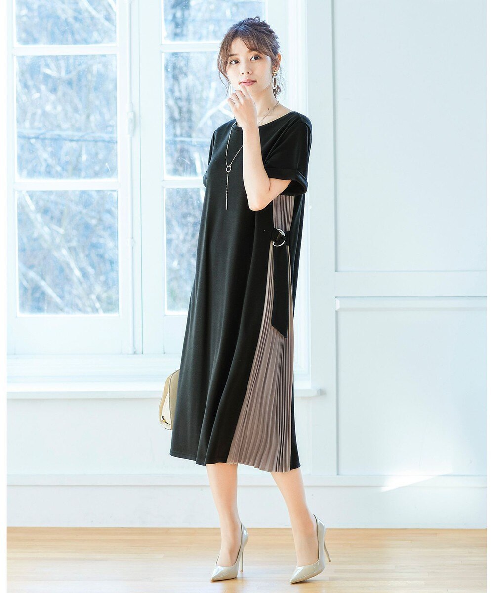 【洗える】着心地抜群のサイドプリーツワンピース