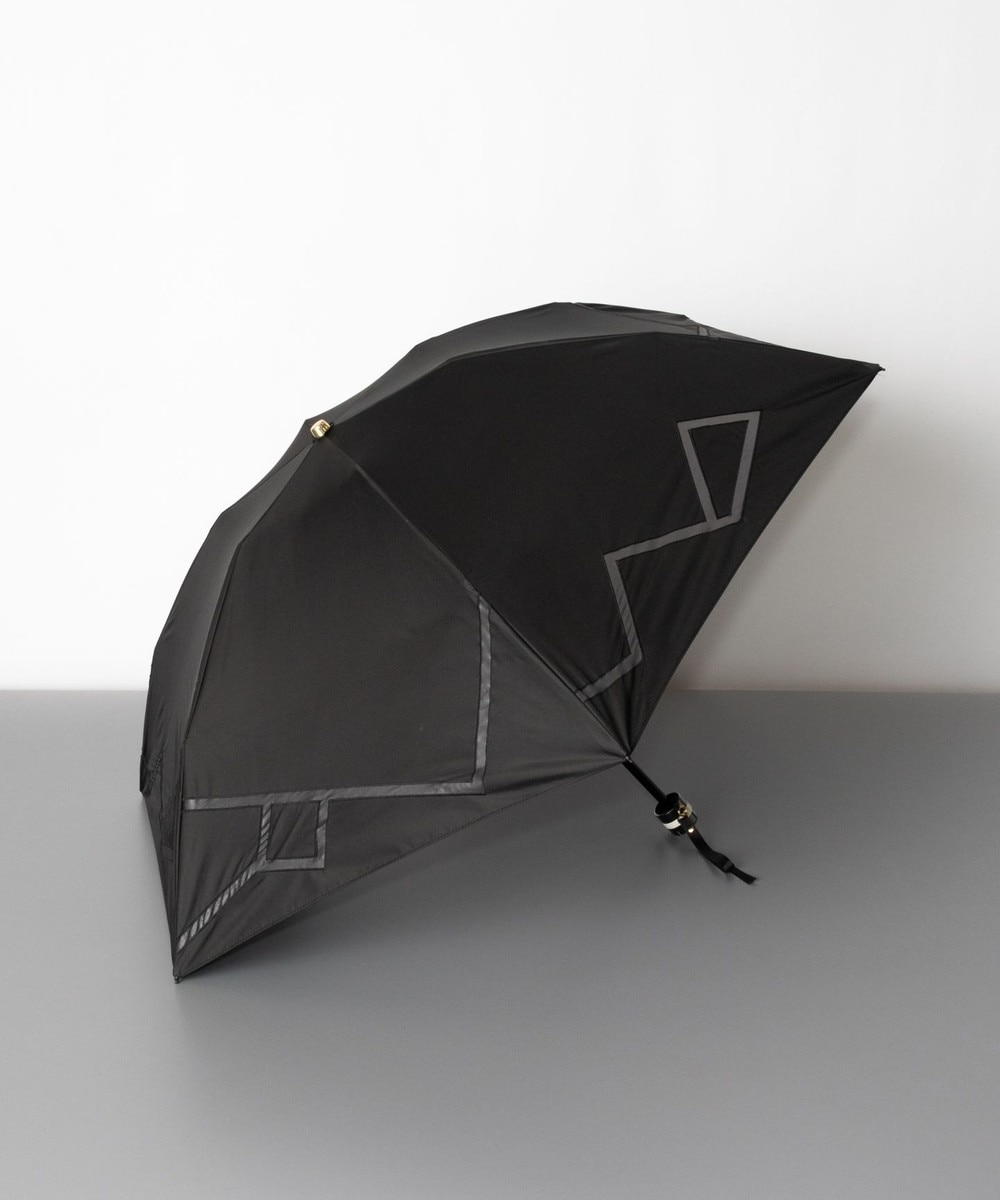 AURORA>ファッション雑貨 Beaurance（ビューランス）カットワーク刺繍 晴雨兼用パラソル（折り畳みミニ傘） 日傘 ブラック FREE レディース 【送料無料】