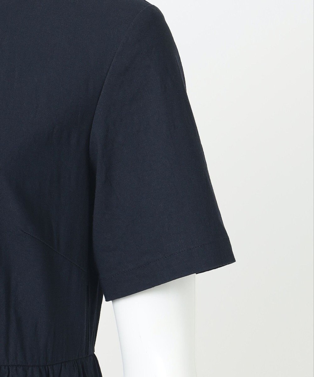 23区 【R(アール)】クリスピーリネンストレッチ 半袖ワンピース 