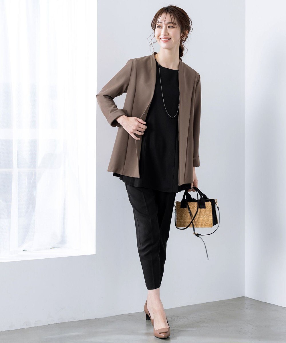 Tiaclasse 【洗える】ドロストテーパードパンツ 