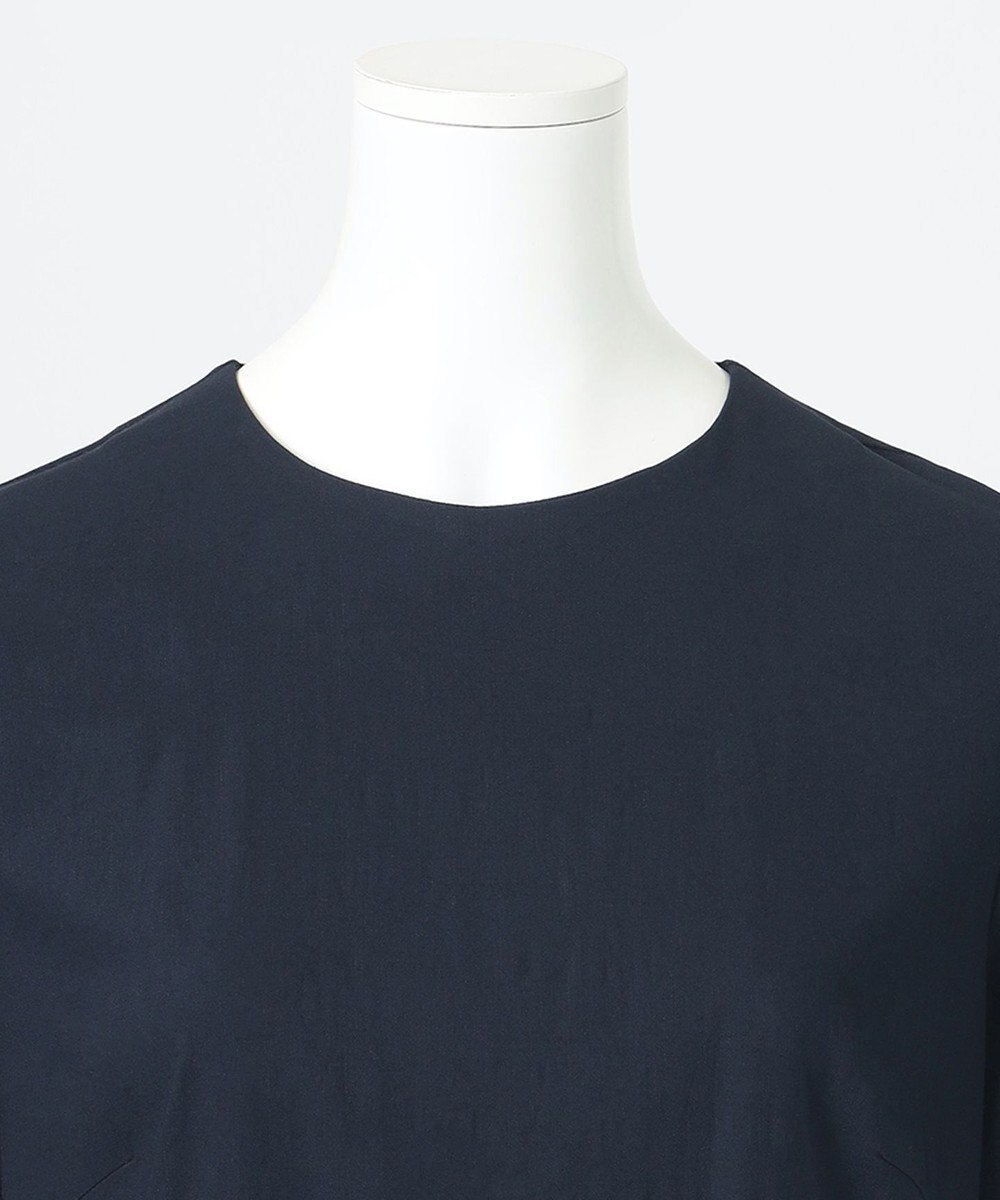 23区 【R(アール)】クリスピーリネンストレッチ 半袖ワンピース 