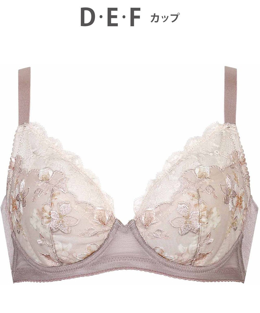 WACOAL 【小さく見せるブラ】 レーシィ ブラジャー 着やせ効果 コンパクトにメイク バストの突出をおさえる 背中の段差を軽減 大きいサイズ レディース BRB453 /ワコール 