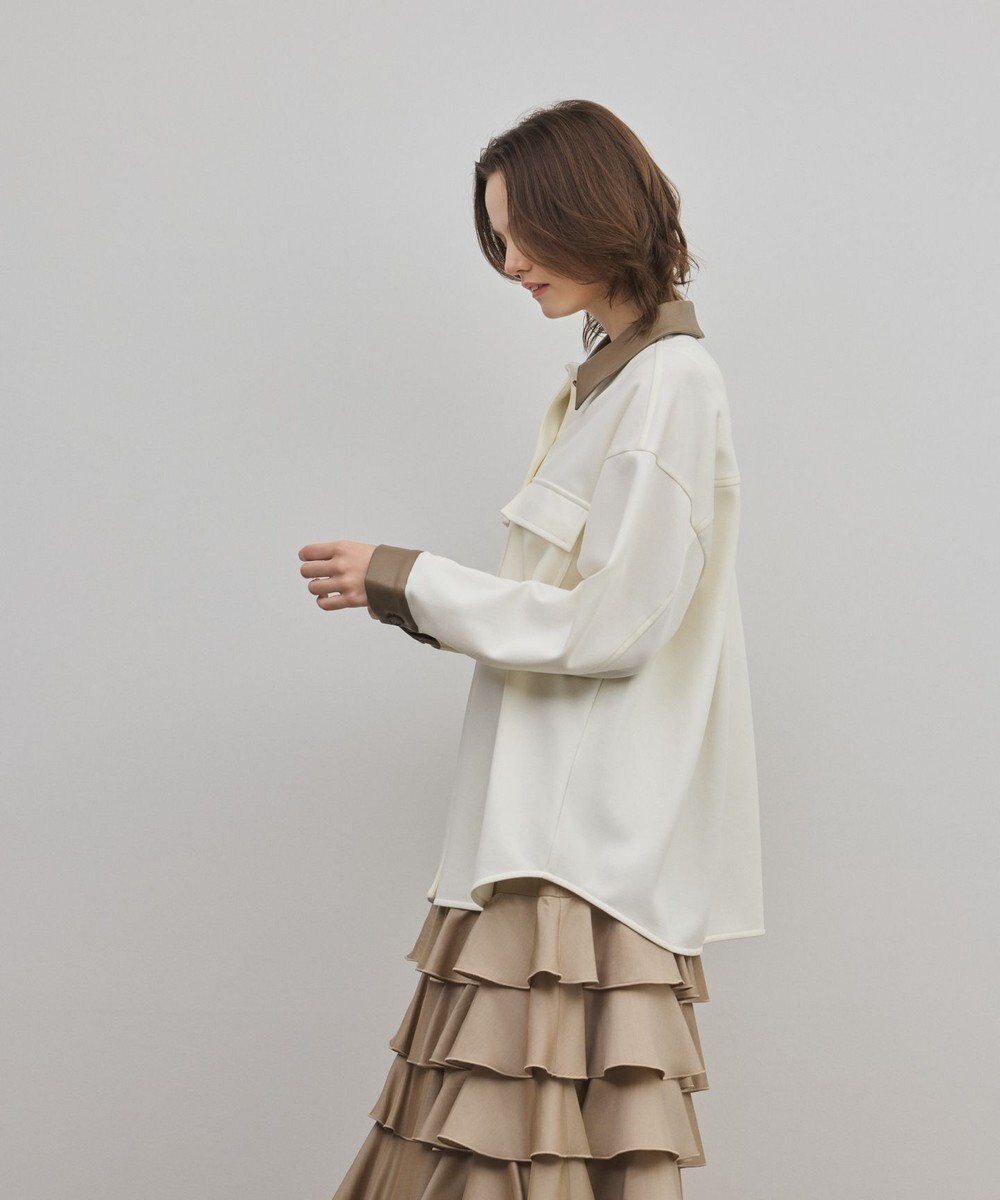 GRACE CONTINENTAL レザーカットシャツ 