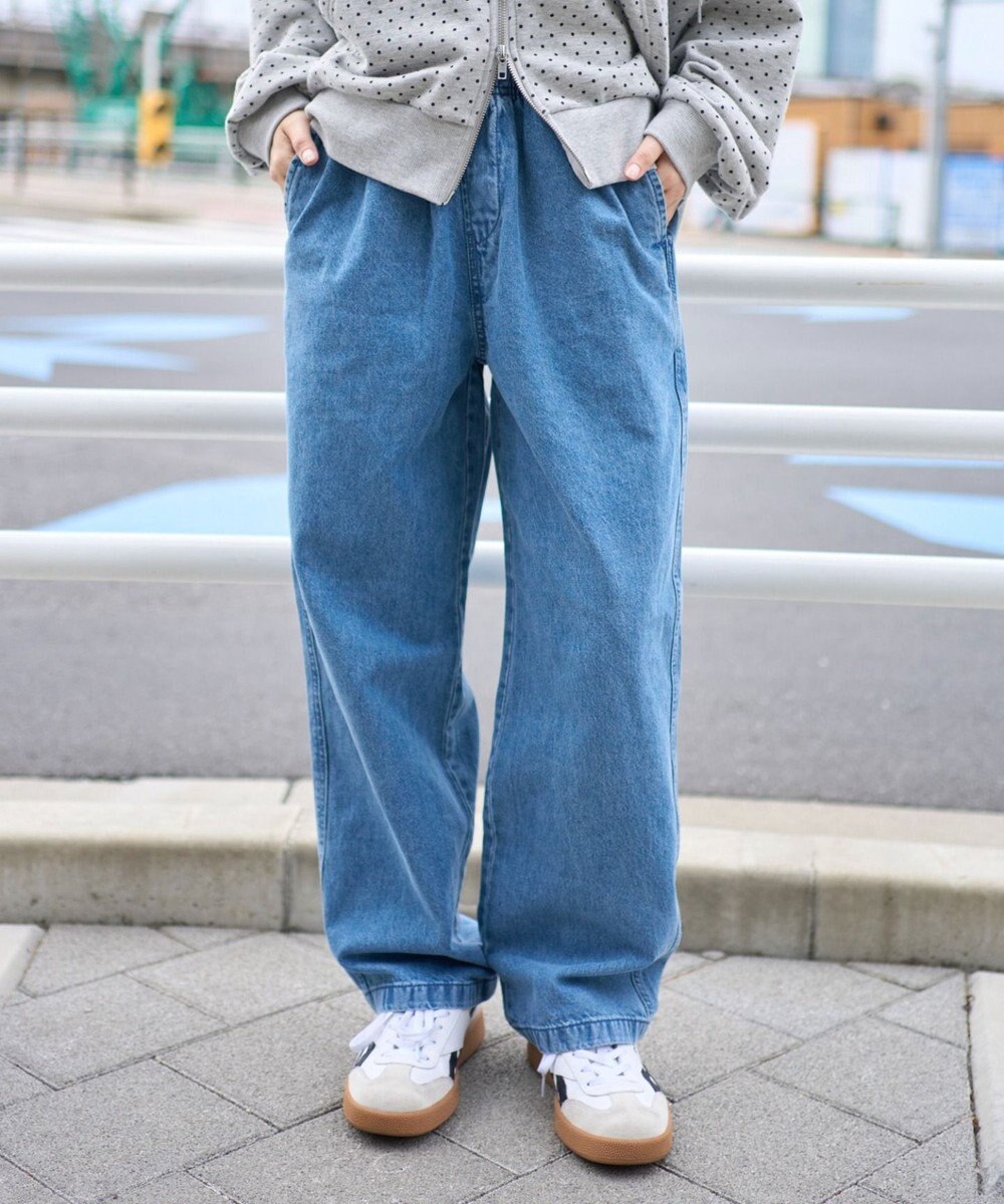 WEGO 【ユニセックス着用ITEM/ウエストゴム】ユルフィットデニムイージーパンツ 